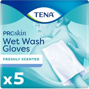 TENA - Proskin Wet Wash Gloves - Frisse Geur - 45 x 5 stuks - Voordeelverpakking