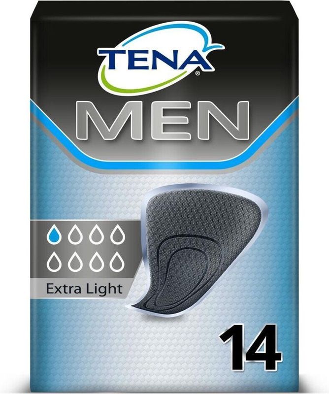 TENA - Men Active Fit - Incontinentiebeschermers - Zwart - 3 mm Dun