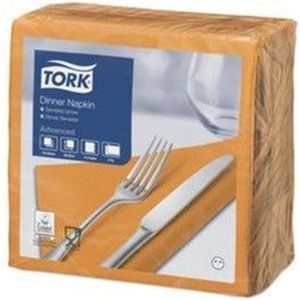 Tork Dinnerservet Oranje, 1/4-vouw 2-laags, 40 x 39 cm, 12 x 150 servetten, 477907