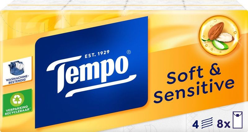 Tempo Plus Zakdoekjes 8 x 9 stuks