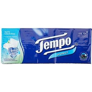 Tempo Protect zakdoeken, mega pack, 18 verpakkingen (10 pakjes x 10 doekjes)