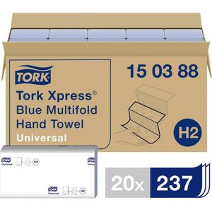 Handdoeken Tork Xpress® 150388 2-laags | 20 pakken | Blauw | Geschikt voor Tork H2 dispenser