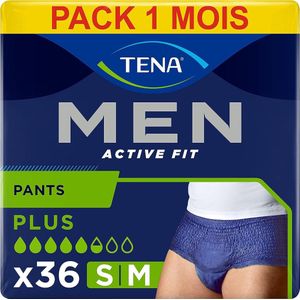 TENA Active Fit - Incontinentie Ondergoed - Zwart - Microgeventileerd - 36 Stuks