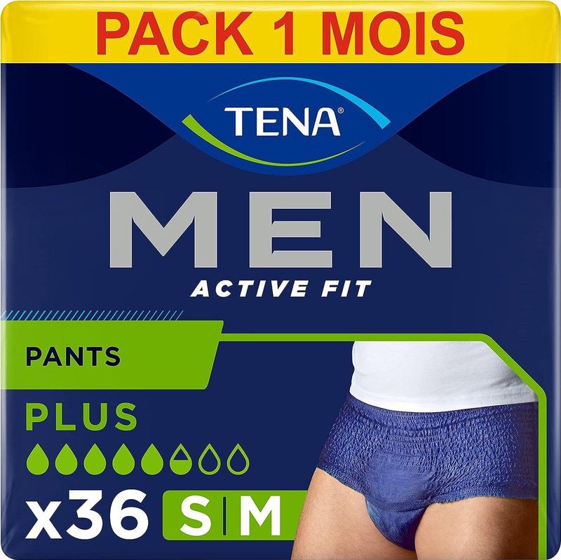 TENA Active Fit - Incontinentie Ondergoed - Zwart - Microgeventileerd - 36 Stuks