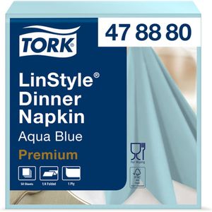 Dinnerservetten  LinStyle® 1/4-vouw 1-laags 50st aquablauw 478880