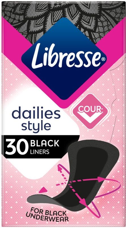 Libresse - Dailies Style - Inlegkruisjes - Zwart - 30 Stuks