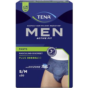 TENA MEN ACTIVE FIT PANTS PLUS MAAT S/M INCONTINENTIE BROEKJES PAK 30 STUKS