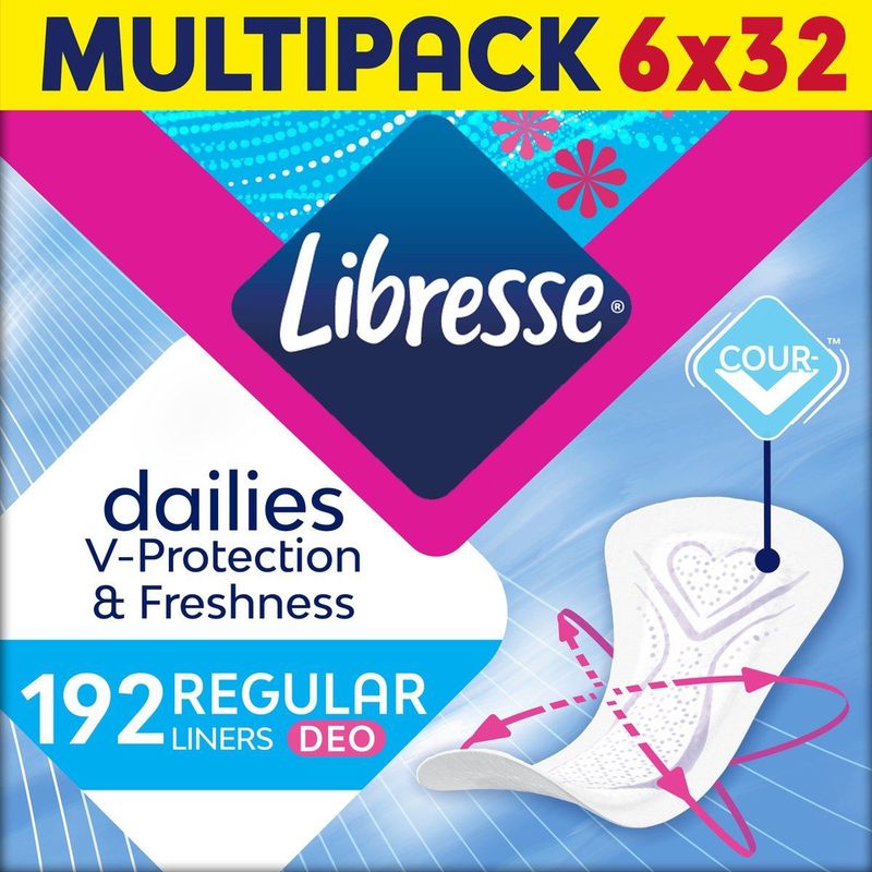 Libresse Normal Deo Fresh inlegkruisjes - 6 x 32 - halfjaar voorraad