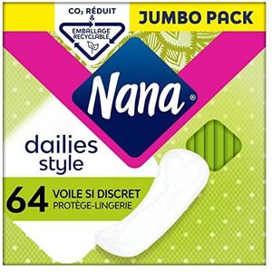 Nana Dailies Style Lingeriebeschermer, sluier, zo discreet, ultradunne en ademende inlegkruisjes voor alle soorten lingerie, 64 inlegkruisjes in afzonderlijke zak
