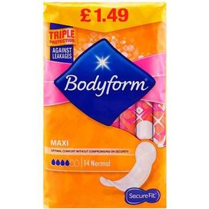 Bodyform - Maxi Normal - Maandverbanden - Inhoud 14 Stuks