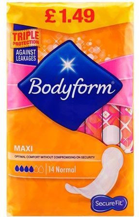 Bodyform - Maxi Normal - Maandverbanden - Inhoud 14 Stuks