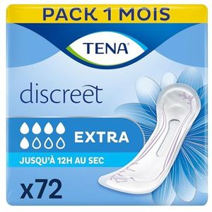 TENA Discreet extra individueel verpakt, voor vrouwen met middelmatige blaaszwakte, incontinentie en onvoorspelbare lekken, 72 incontinentiepads (12 x 6 stuks)