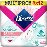 Libresse Pure Sensitive Ultra + Wing - Maandverband met vleugels - Voordeelverpakking 96 stuks