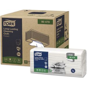 Tork Long-Lasting Gevouwen Reinigingsdoeken Wit W4, Multifunctioneel, 90 doeken, 90479