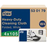 Tork Heavy-Duty Gevouwen Reinigingsdoeken Wit W4, Multifunctioneel, 4 x 105 doeken, 530179