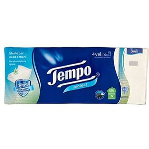 Tempo Zakdoeken Protect, 10 verpakkingen met elk 9 zakdoeken