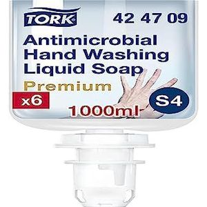 Tork Antimicrobiële Vloeibare Handzeep S4, Dermatologisch getest, 6 x 1.000 ml, 424709