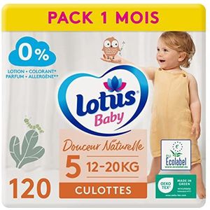 Lotus Baby Douceur Naturel - slipjes maat 5 (12-20 kg) pak 1 maand - 120 broekjes