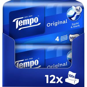 Tempo tissues - Original - Voordeelbox - 12 x 100 stuks = 1200 zakdoekjes