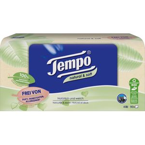 Tempo Natural & Soft - Tissuebox - 12 x 90 tissues