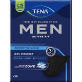 TENA - Men Protective Shield - Inlegger - 14 Stuks - Ultrathin - Zwart