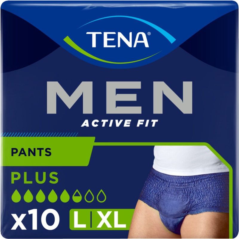 TENA - Men Active Fit Pants Plus - Incontinentiebroekjes - Grijs - 10 Stuks