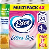Edet Ultra Soft Toiletpapier - 4-laags - 24 rollen - 11% extra velletjes - Voordeelverpakking