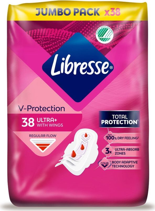 Libresse - Ultra+ Regular - Maandverband - Jumbo Pack - 304 stuks
