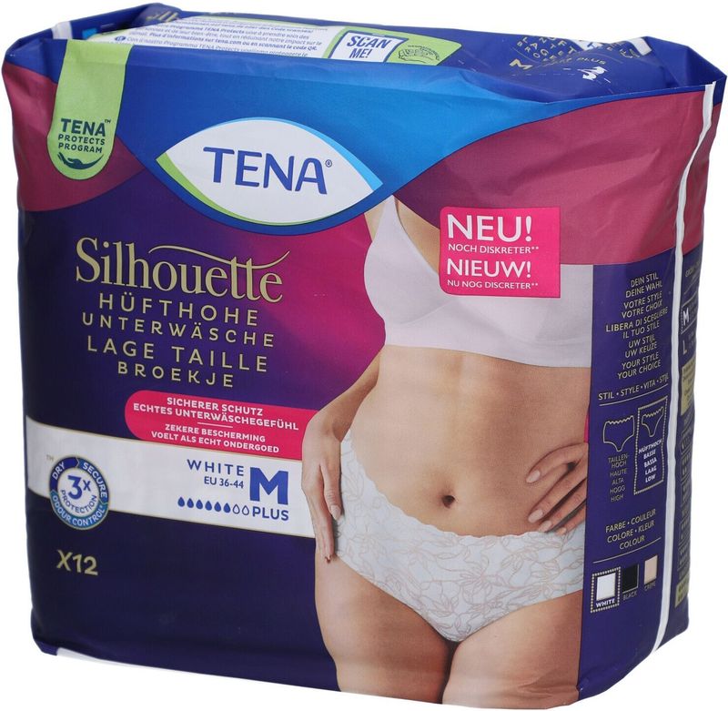 TENA Pants Silhouette Plus Wit Lage Taille M 12 stuks