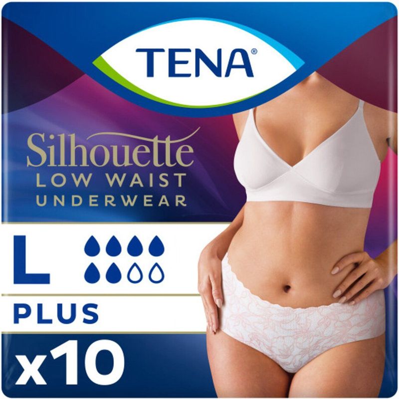 TENA Pants Silhouette Plus Wit Lage Taille L 10 stuks