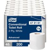 Toiletpapier Tork T4 Advanced 2-laags 200vel Wit 472161