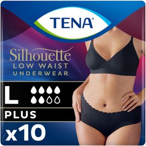 TENA Pants Silhouette Plus Zwart Lage Taille L 10 stuks