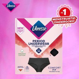 Libresse Menstruatie Ondergoed Wasbaar - zwart biologisch katoen - Small