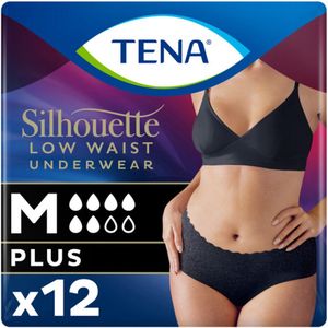 TENA Pants Silhouette Plus Zwart Lage Taille M 12 stuks