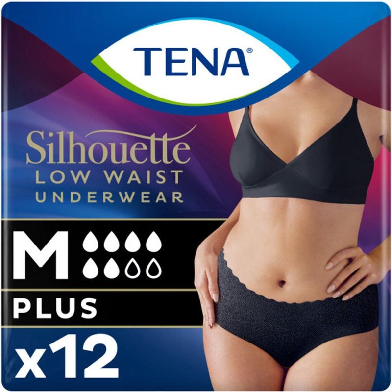 TENA Pants Silhouette Plus Zwart Lage Taille M 12 stuks