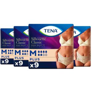 TENA - Silhouette Classic - Ondergoed - Crème - Hoge Taille - 9 Stuks