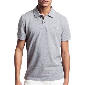 Gant - Regular Fit - Poloshirt - Grijs Melange - Katoen