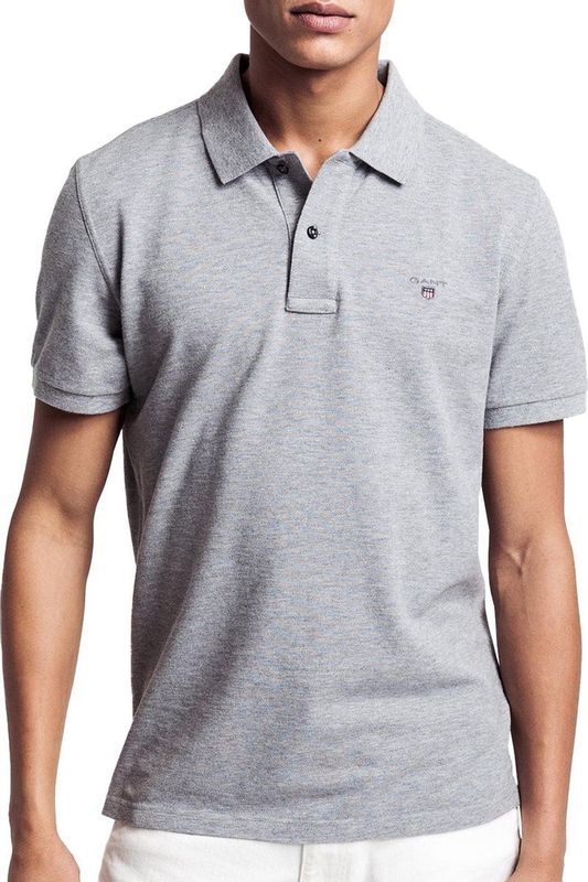 Gant - Regular Fit - Poloshirt - Grijs Melange - Katoen