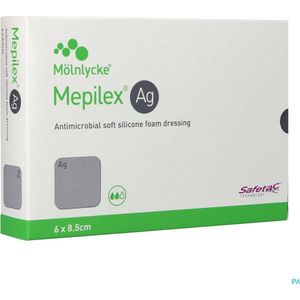 Molnlycke Healthcare - Mepilex Ag Verband - Steriel - 6,0x8,5cm - 5 Stuks