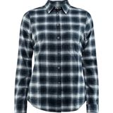 Fjallraven - Ovik Flannel T-shirt - Longsleeves - Donkerblauw - Dames