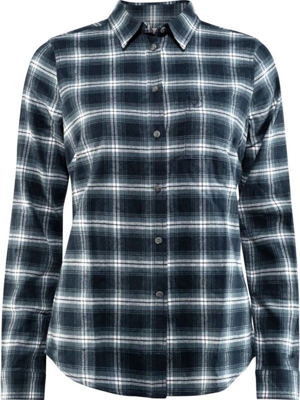 Fjallraven - Ovik Flannel T-shirt - Longsleeves - Donkerblauw - Dames