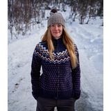 Fjällräven Övik Gebreide Trui Dames, deep forest Maat XS