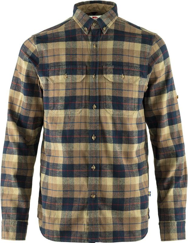 Fjallraven - Singi Heavy Flannel Shirt - Geruit Overhemd - Dark Sand