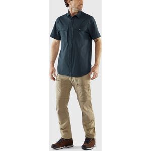 Fjällräven - Abisko Trekking Shirt - Overhemd - Zwart/Blauw - 84% Polyester, 16% Elastaan