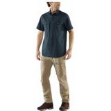 Fjällräven - Abisko Trekking Shirt S/S - Overhemd - Zwart/Blauw - 84% Polyester, 16% Elastaan