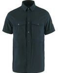 Fjällräven - Abisko Trekking Shirt S/S - Overhemd - Zwart/Blauw - 84% Polyester, 16% Elastaan
