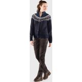 Fjällräven - Övik Knit Cardigan - Vest - Dark Navy - 100% Wol - Hoge Kraag