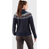 Fjällräven - Övik Knit Cardigan - Vest - Dark Navy - 100% Wol - Hoge Kraag