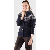 Fjällräven - Övik Knit Cardigan - Vest - Dark Navy - 100% Wol - Hoge Kraag