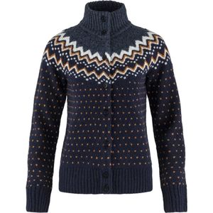 Fjällräven - Övik Knit Cardigan - Vest - Dark Navy - 100% Wol - Hoge Kraag